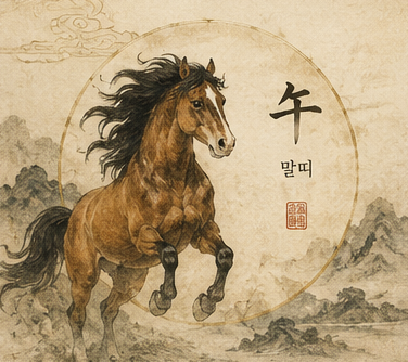 2026 말띠 전통 수묵화